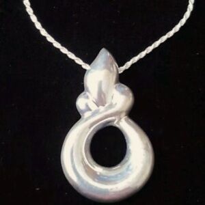 Vintage SU THAILAND 925 Sterling Infinity Knot Pendant 12”